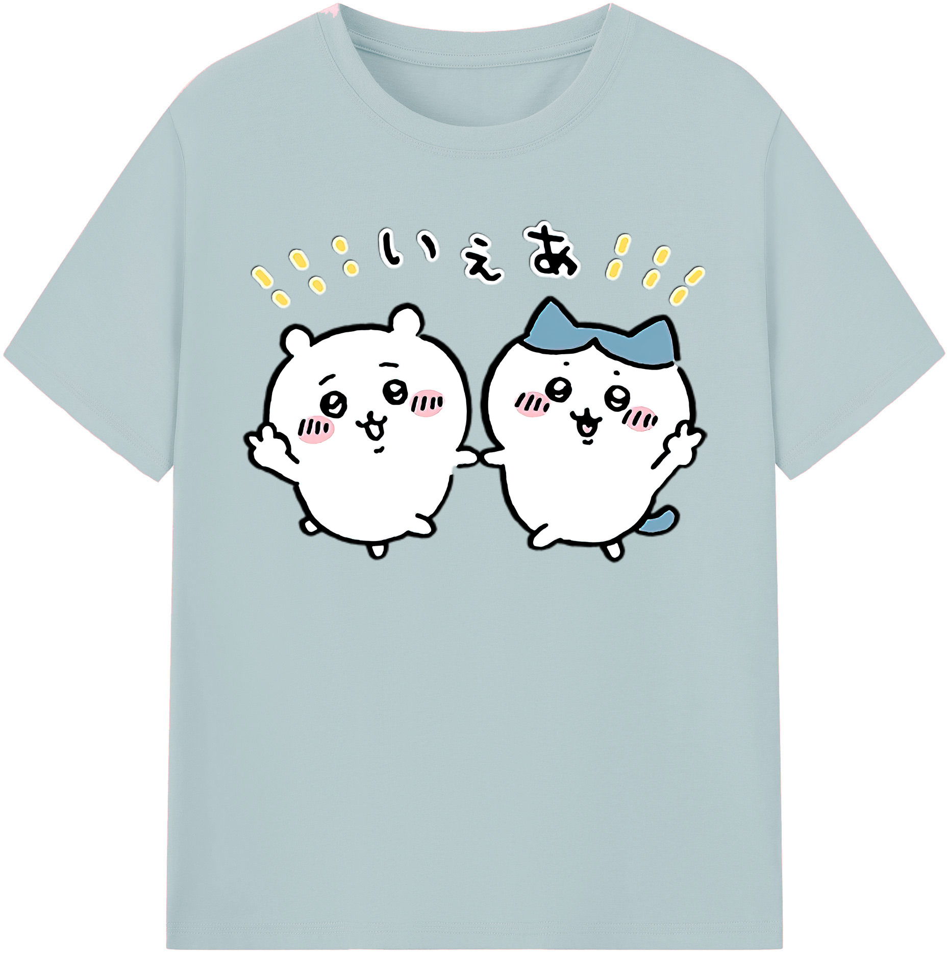 （画像用） ちいかわ ハチワレ Chii-kawa hachiware 綿100％半袖Tシャツ（フロントプリント）